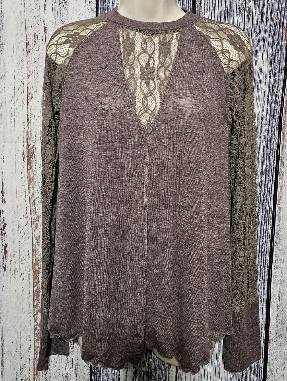 Maurices heatherd lace top